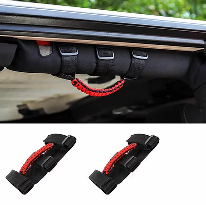 jeep wrangler roll bar nylon strap grab handle - pair, jeep wrangler grab handles